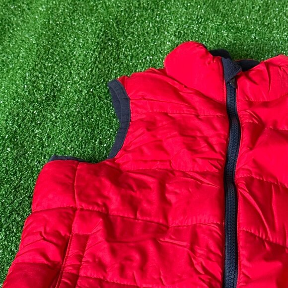 GAP Kids Modern Red Puffer Zipper Iconic Logo Sleeveless Jacket Vest Size XS 4-5 - Picture 5 of 15